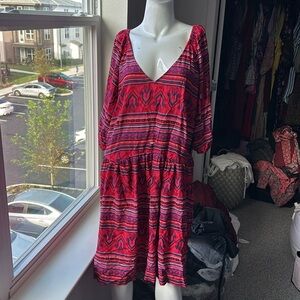 Wrangler Red and Pink Patterned Dress